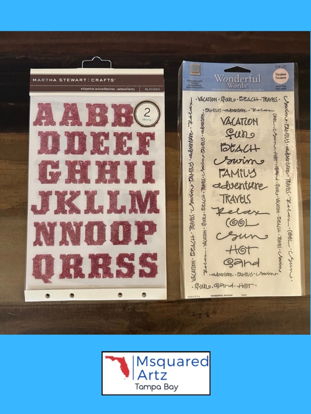 Lot of 5 Scrapbook Stickers Alphabet Letters Travel Words Craft Bundle